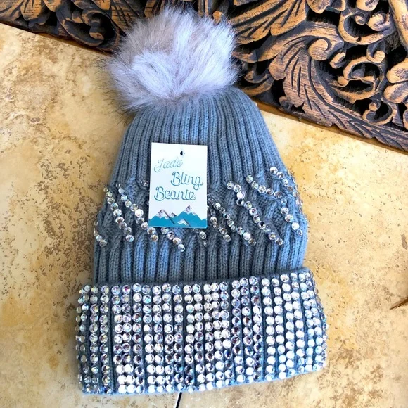 Jade Accessories New Jade Brand Bling Rhinestone Pom Pom